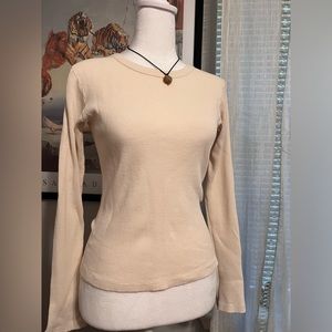 Brandy Melville Cream Long Sleeve Tee